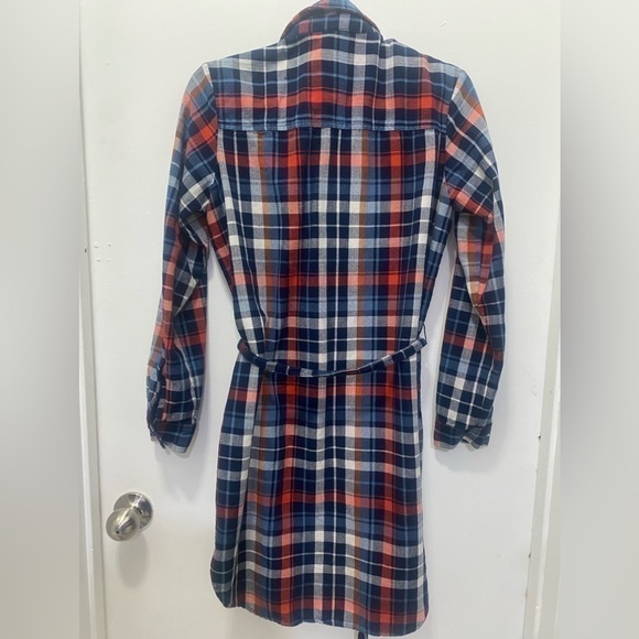 Universal Thread Blue Plaid Buttoned Down Shirt Dress - Picture 2 of 7